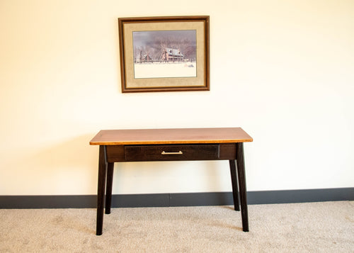 Mid Century Wenge & Purple Heart Wood Writing Desk | Solid Hardwood Desk with Drawer